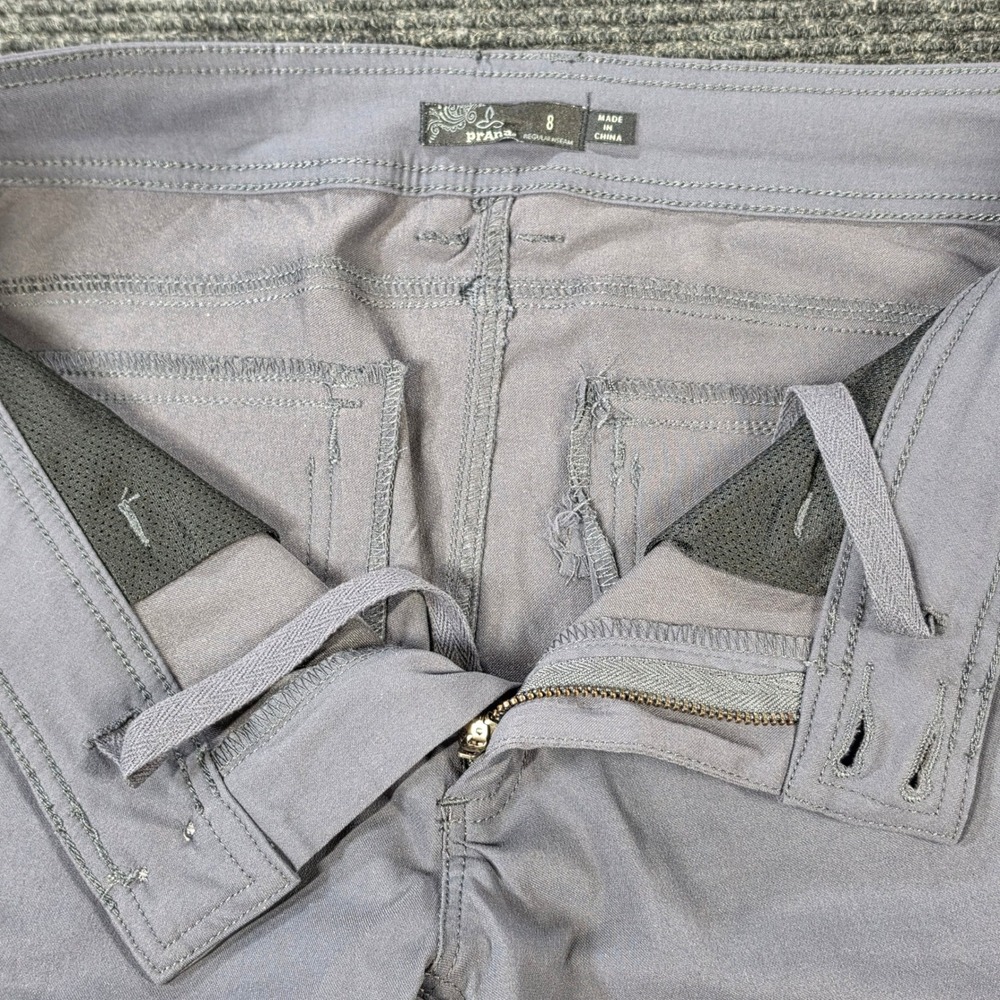 Prana Halle Hiking Pants Womens 4 Gray Roll-Up Articulated Knee Stretch Trail - Picture 14 of 15